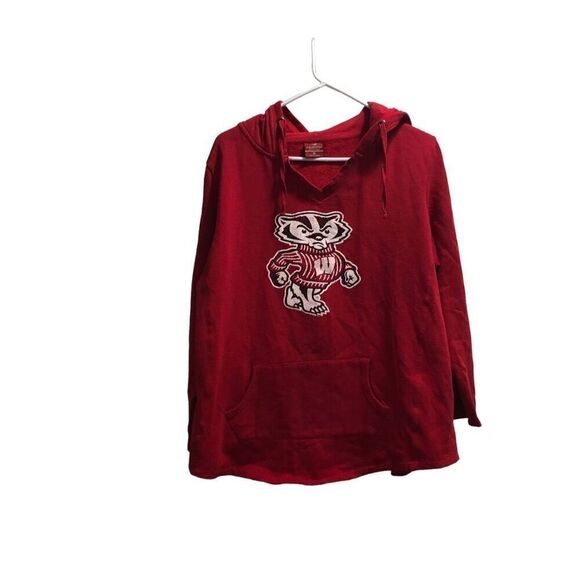 Colosseum Wisconsin Badger Extra Large (XL) Red Hoodie - Picture 1 of 5